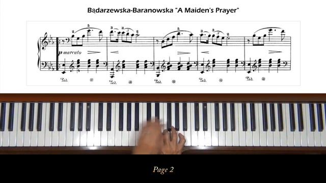 Bądarzewska-Baranowska A Maiden's Prayer Piano Tutorial смотреть онлайн