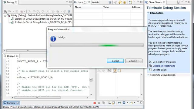 CCS4 Compile and Debug First Project "Blinky" смотреть онлайн