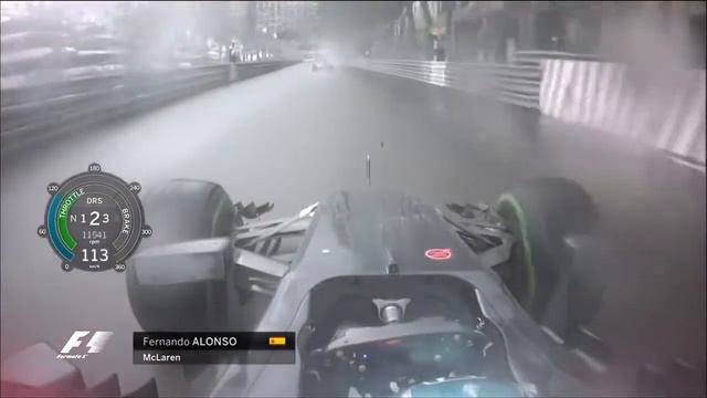 F1 2016 Fernando Alonso Rainy Race Onboard Monaco Grand Prix With Telemetry formula 1 смотреть онлайн