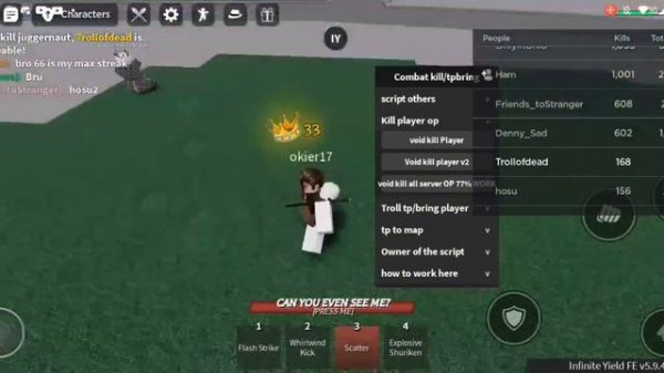 Update on script void bring kill script The Strongest Battlegrounds op void kill all player