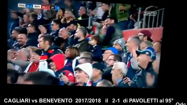 CAGLIARI - IL GOAL DEL 2-1 DI PAVOLETTI AL 95 MINUTO CONTRO IL BENEVENTO смотреть онлайн