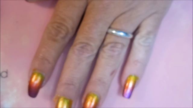 Yellow Orange Purple Gradient Stamped with Spooky Hands смотреть онлайн