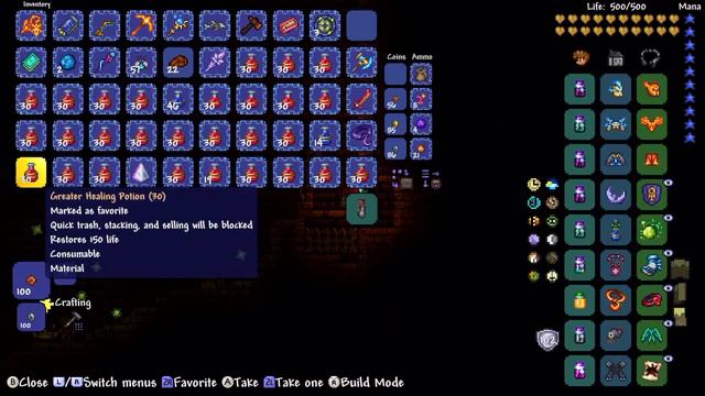Terraria Grinding On Nintendo Switch