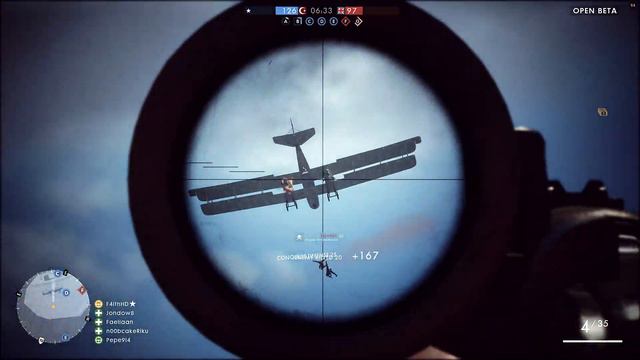 Battlefield 1 β - 5 Sick Plane Snipes! смотреть онлайн