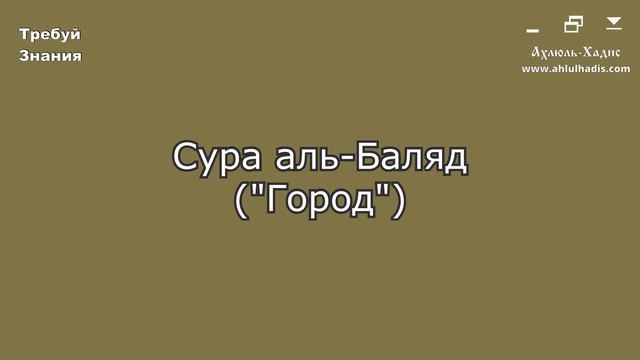 90. Сура аль-Баляд. Шейх Яхья аль-Хаджури. (سورة البلد. الشيخ يحيى الحجوري) смотреть онлайн