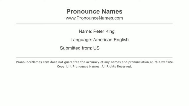 How to pronounce Peter King (American English/US) - PronounceNames.com смотреть онлайн