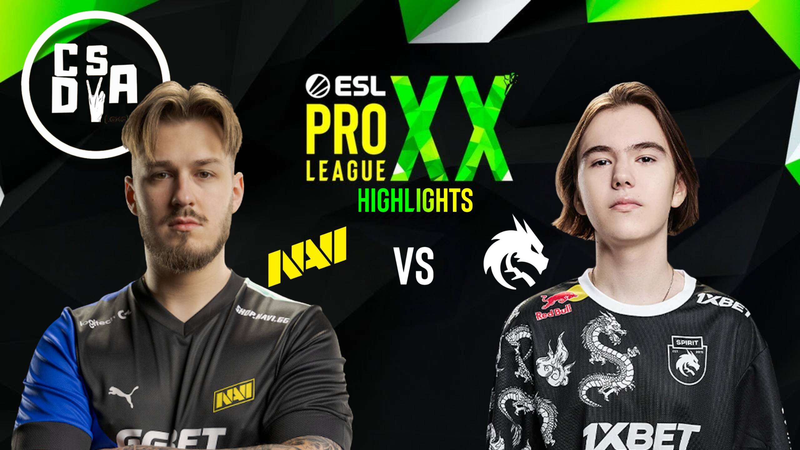 NAVI vs Spirit Хайлайты ESL Pro League Season 20 CS2 смотреть онлайн
