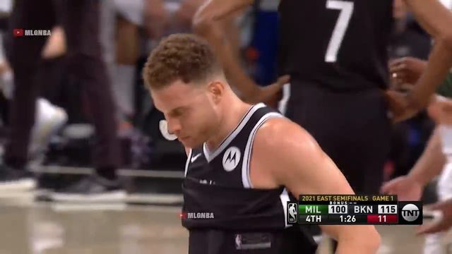 Blake Griffin step over Thanasis Antetokounmpo then gets a T 💀 Nets vs Bucks Game 1 смотреть онлайн