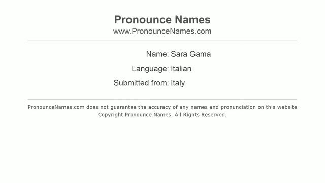 How to pronounce Sara Gama (Italian/Italy) - PronounceNames.com смотреть онлайн