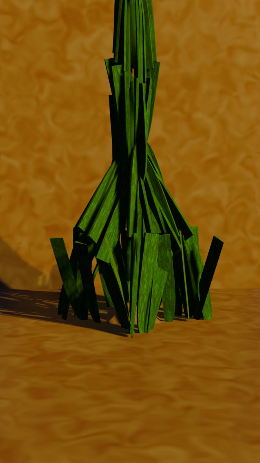 Раздробили два зелёных цилиндра.