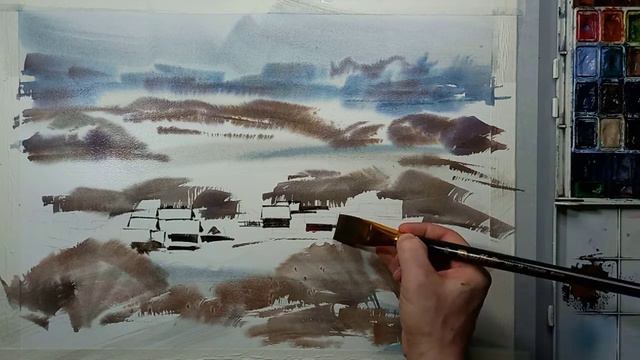 Рисуем родные просторы поролоновыми кистями смотреть онлайн