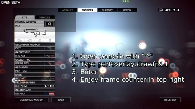 Battlefield 4 - How to display FPS / FPS anzeigen (frames per second) смотреть онлайн