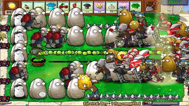 1 Gatling Pea Hack Vs Tall-Nut Vs Gargantuar | Plants Vs Zombies