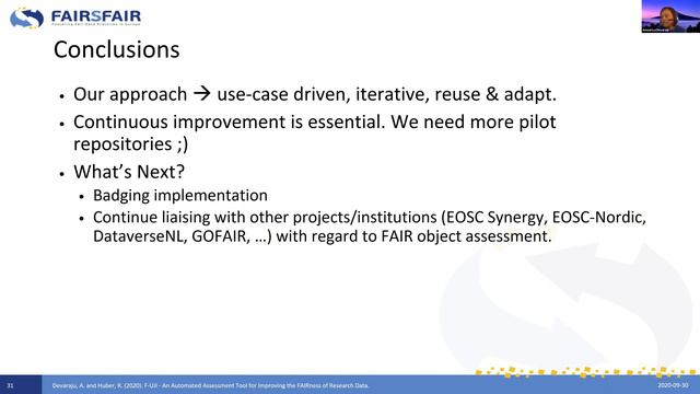 F-UJI: An Automated Assessment Tool for Improving the FAIRness of Research Data смотреть онлайн