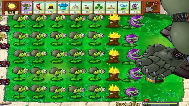 Team Gatling Pea vs Dr. Zomboss vs Giga-Gargantuar in Survival Day | Plants vs. Zombies Hack 2023 смотреть онлайн