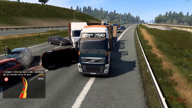 Euro Truck Simulator 2 : The AI crashes into a crash!? смотреть онлайн