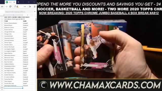 BREAKING TONIGHT: 2020 TOPPS CHROME JUMBO BASEBALL 4 BOX BREAK #A912 смотреть онлайн