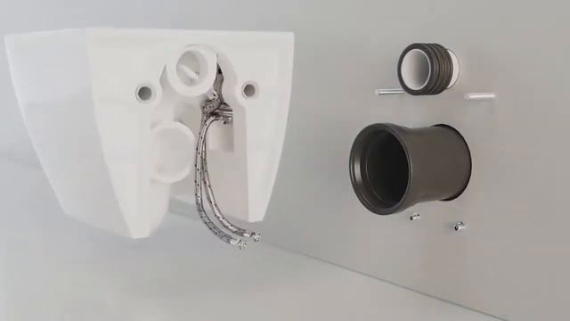 Установка безободкового подвесного унитаза Creavit FE322 со встроенным смесителем