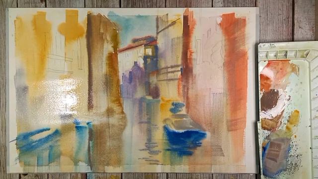 Рисуем Венецию акварелью, быстро и просто смотреть онлайн