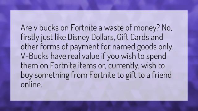 Are v bucks a waste of money? смотреть онлайн