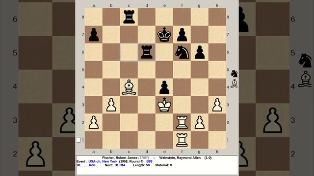 Fischer, Robert James vs Weinstein, Raymond Allen | USA Chess, New York 1958 смотреть онлайн
