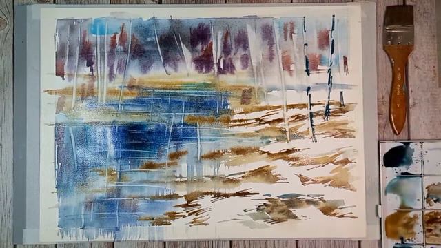 Тает снег, рисуем акварелью смотреть онлайн