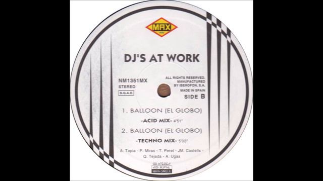 DJ's At Work - Balloon (El Globo) (Techno Mix) смотреть онлайн