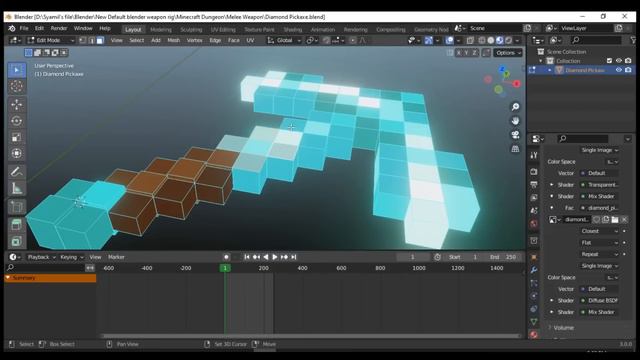 Timelapse Speed - Creating Minecraft Dungeons Diamond Pickaxe! смотреть онлайн