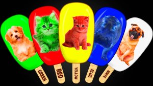 Мультики для детей, цветное мороженное, учим цвета