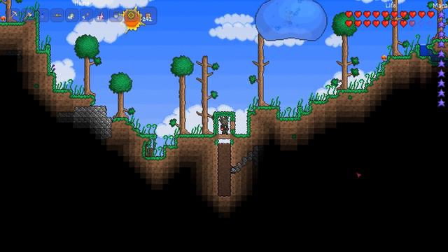 Terraria - Spawning and defeating the King Slime! смотреть онлайн