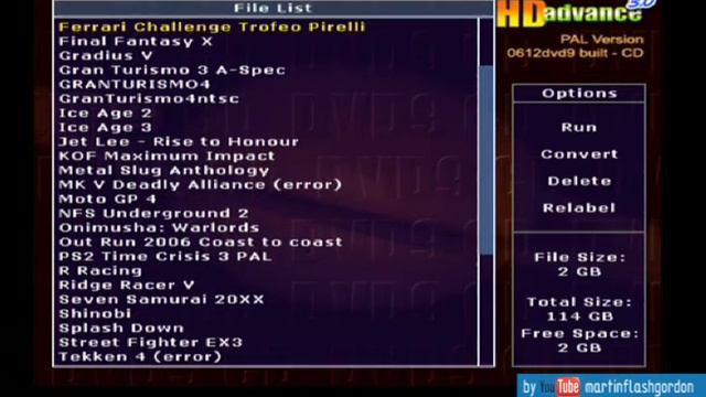 HD advance 3.0 for PS2 - selecting and loading game смотреть онлайн