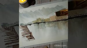 Рисуем зимний городской этюд за 20 минут. Холодный и мокрый Питер.