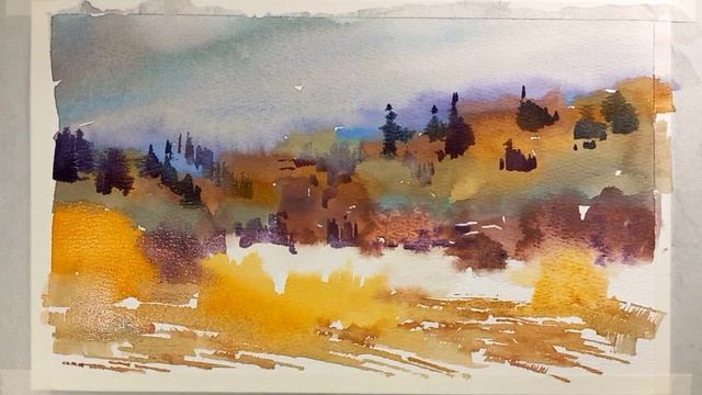 Предчувствие зимы, быстрый акварельный этюд смотреть онлайн