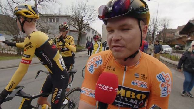 Tobias Foss - Interview at the finish - Stage 1 - Tour de Romandie 2023 смотреть онлайн