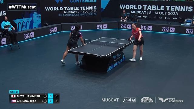 Miwa Harimoto vs Adriana Diaz | WS SF | WTT Contender Muscat 2023 смотреть онлайн