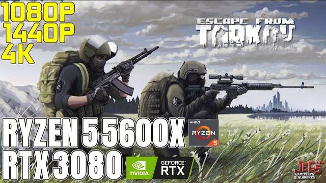ТЕСТ RYZEN 5 5600X RTX3080 1080X1440P4K TARKOV