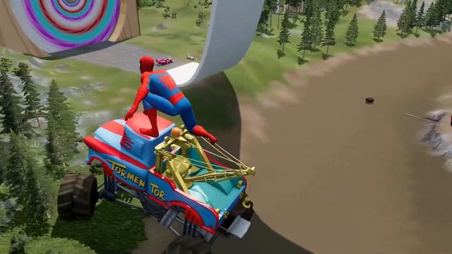 TRANSPORTING PIXAR CARS & FRUITS WITH COLORED & JOHN DEERE vs CLAAS vs TRACTORS - BeamNG.drive #962 смотреть онлайн