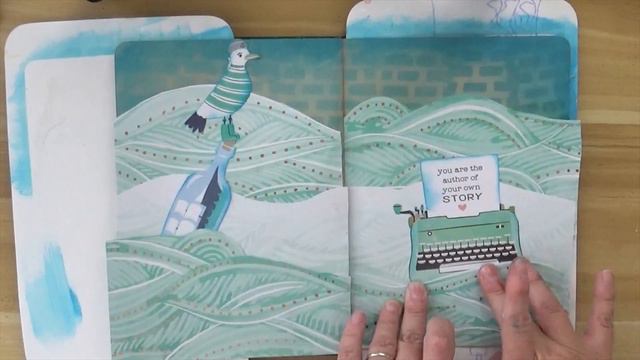Mixed Media Collage Art Journal Page - Strange marine scene using paper pads смотреть онлайн
