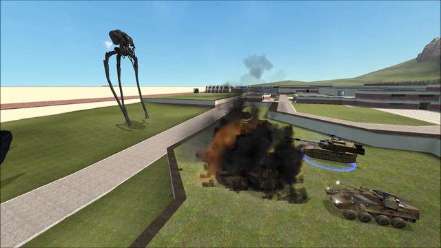 Military Tanks APC's Heavy Units VS TRIPODS gmod npc battle смотреть онлайн