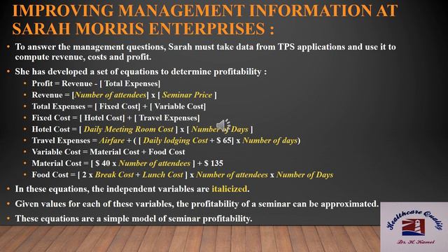 Management of Information Video 7 Sara Morris Example смотреть онлайн