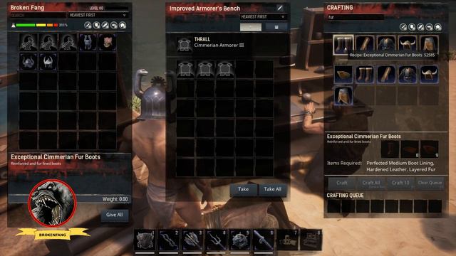 Conan Exiles Armor Crafting Thralls and how they work смотреть онлайн