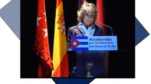 Esperanza Aguirre asiste a un acto en favor de los Derechos Humanos en Cuba смотреть онлайн