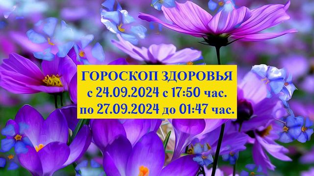 "ГОРОСКОП ЗДОРОВЬЯ с 24 по 27 СЕНТЯБРЯ 2024 года!!!" смотреть онлайн