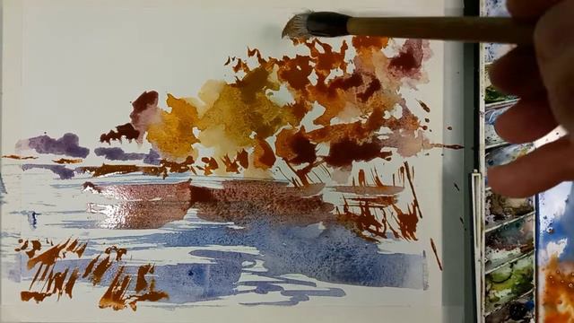 Осенний этюд кистью для каллиграфии смотреть онлайн