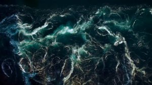 Saltstraumen tidal current in Norway seen from above