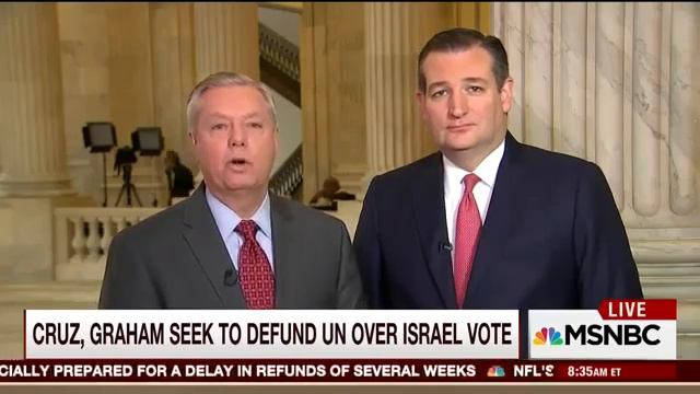 Awkward- Lindsey Graham and Ted Cruz on Morning Joe on Defunded UN over Israel смотреть онлайн