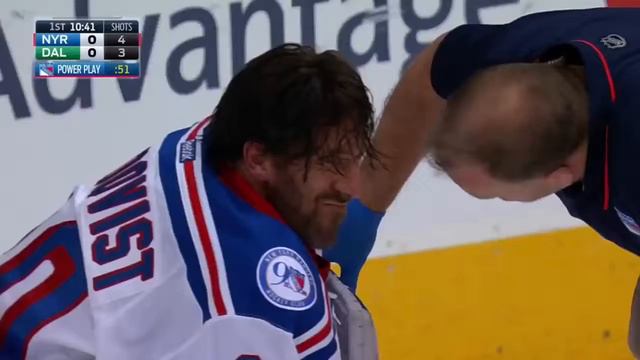 Gotta see it: Cody Eakin hits Henrik lundqvist in the head while behind the net смотреть онлайн
