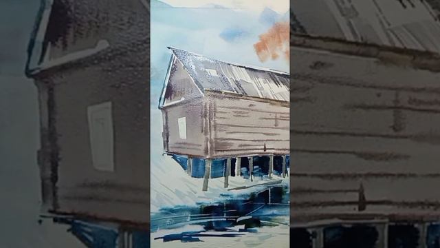 Старая мельница акварелью смотреть онлайн