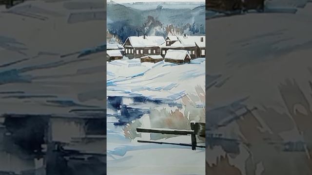 Русская зима акварелью смотреть онлайн