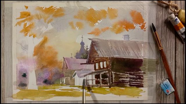 Осень в Витославлицах, быстрый скетч смотреть онлайн